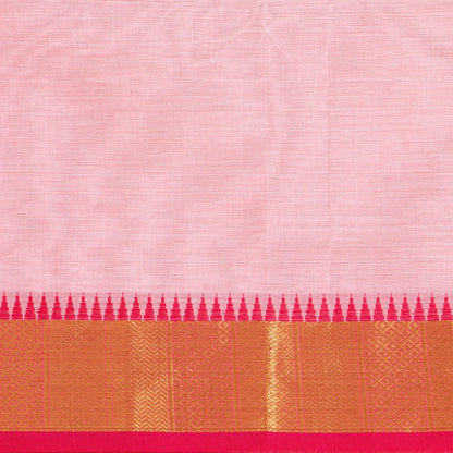 Pastel Pink Kanchi Cotton Saree For Festive Wear PV MM KC 685