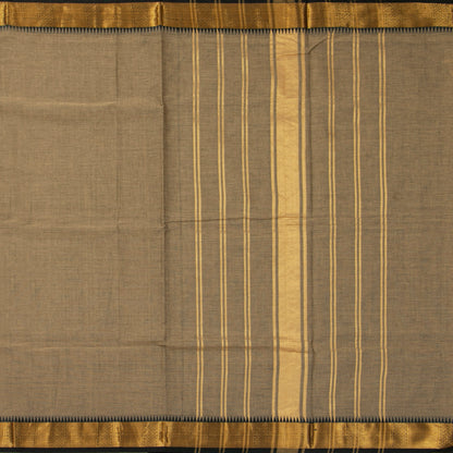 Fawn And Black Kanchi Cotton Saree For Festive Wear PV MM KC 687