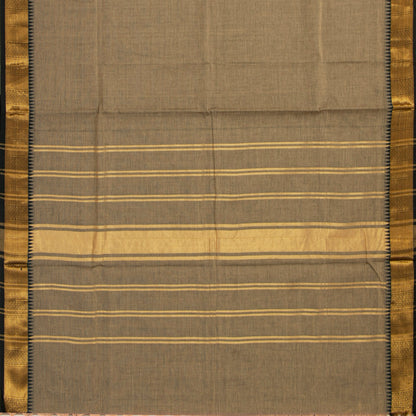 Fawn And Black Kanchi Cotton Saree For Festive Wear PV MM KC 687