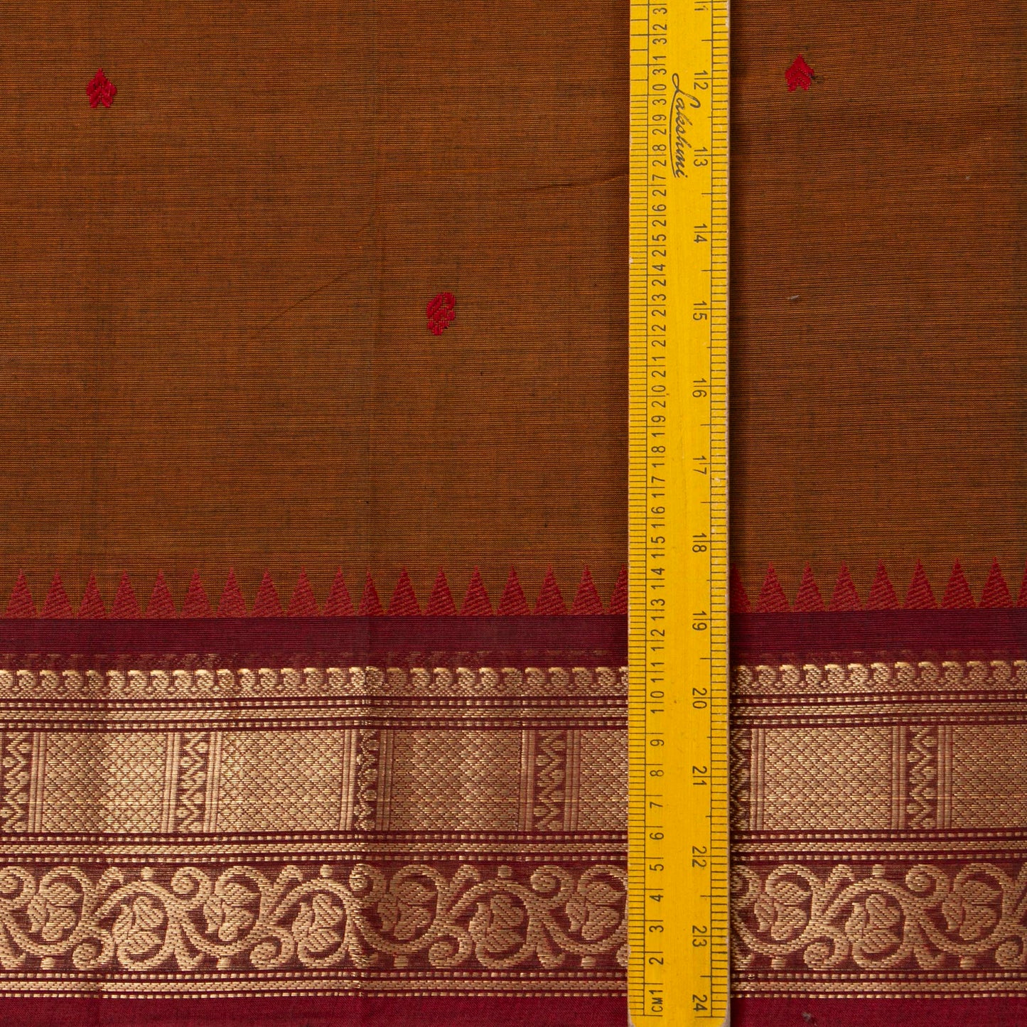 Mustard And Maroon  Kanchi Cotton Saree For Festive Wear PV MM KC 763