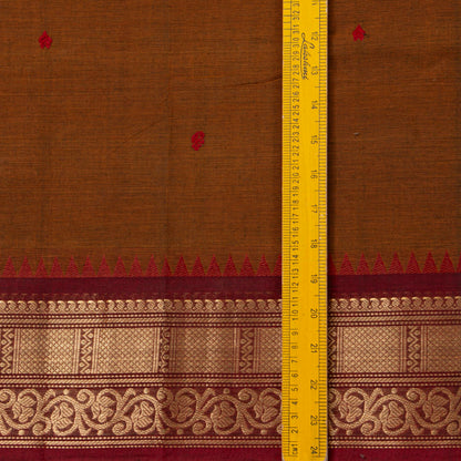Mustard And Maroon  Kanchi Cotton Saree For Festive Wear PV MM KC 763