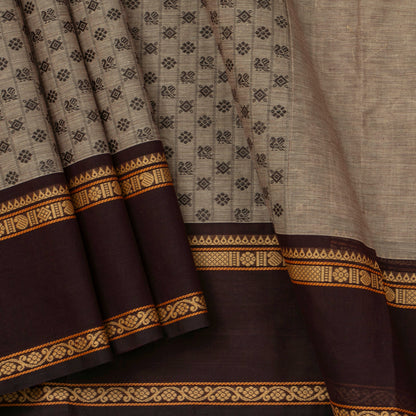 Fawn And Brown Kanchi Cotton Saree For Office Wear PV MM KC 674