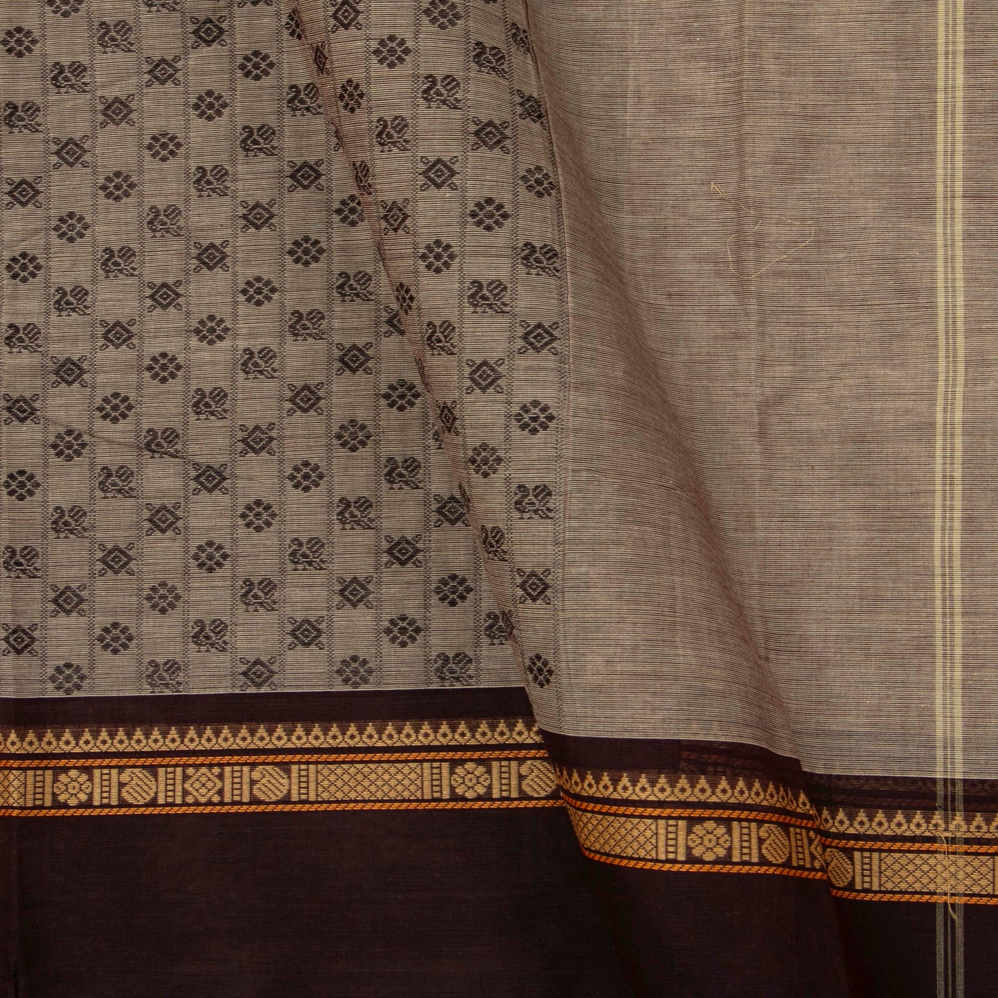 Fawn And Brown Kanchi Cotton Saree For Office Wear PV MM KC 674