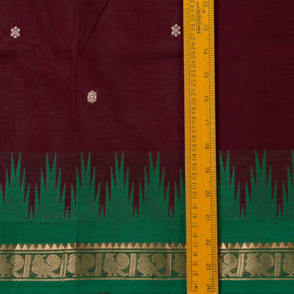 Maroon Kanchi Cotton Saree Ganga Jamuna Border For Festive Wear PV MM KC 854