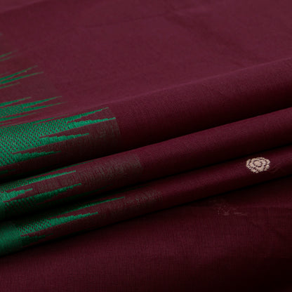 Maroon Kanchi Cotton Saree Ganga Jamuna Border For Festive Wear PV MM KC 854