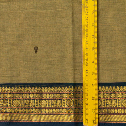 Fawn And Blue Kanchi Cotton Saree For Festive Wear PV MM KC 840