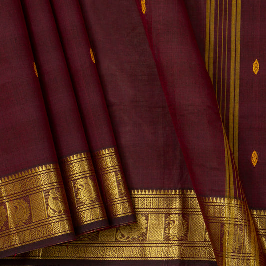 Maroon Kanchi Cotton Saree For Festive Wear PV MM KC 823