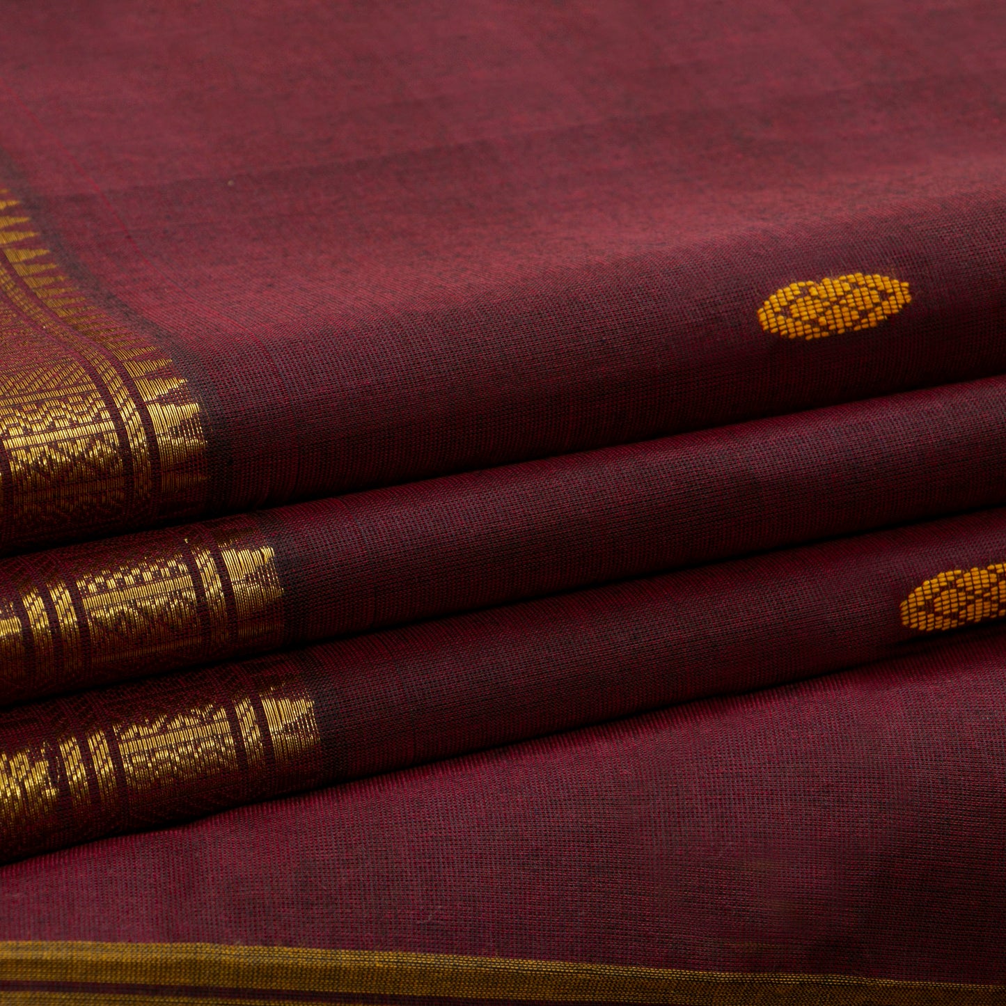 Maroon Kanchi Cotton Saree For Festive Wear PV MM KC 823