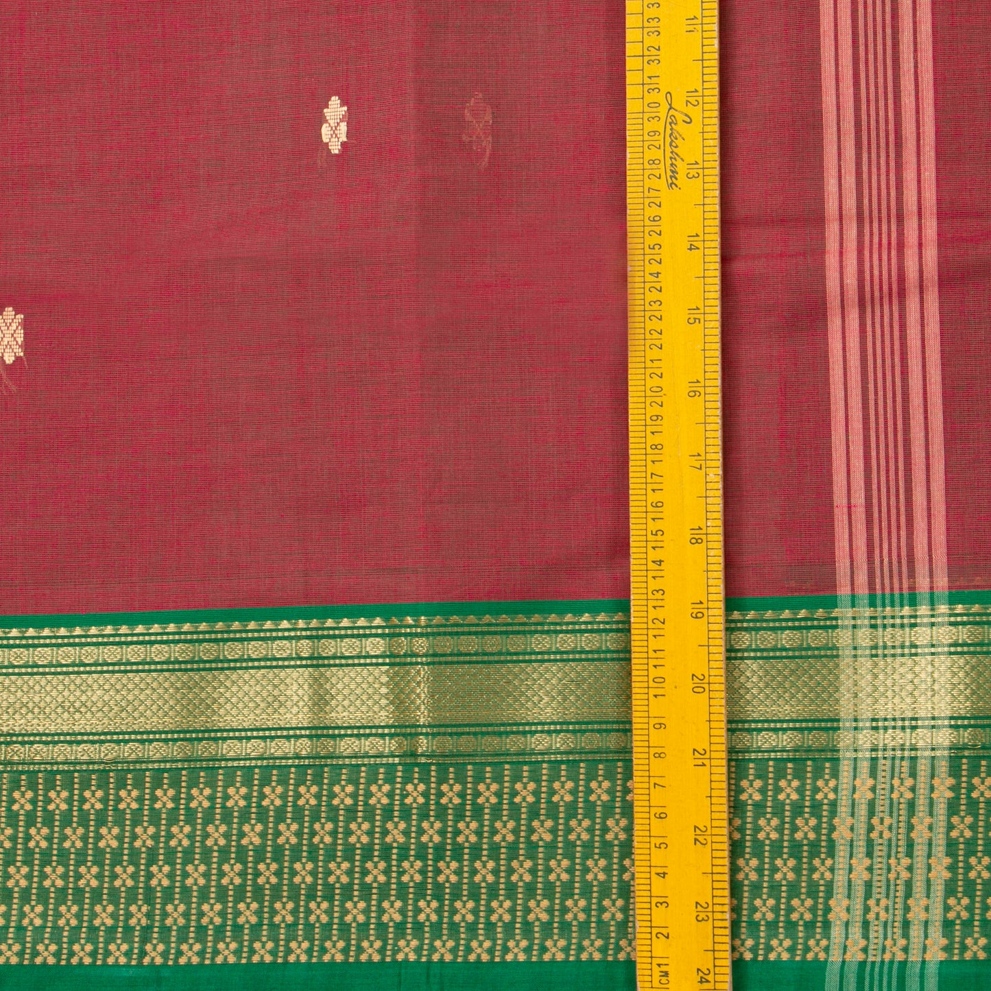 Maroon And Green Kanchi Cotton Saree For Festive Wear PV MM KC 853