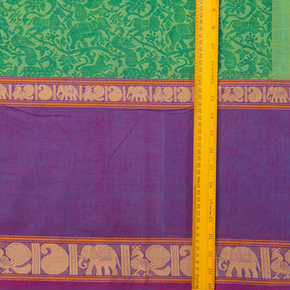 Green And Violet Vanasingaram Kanchi Cotton Saree For Festive Wear PV MM KC 661