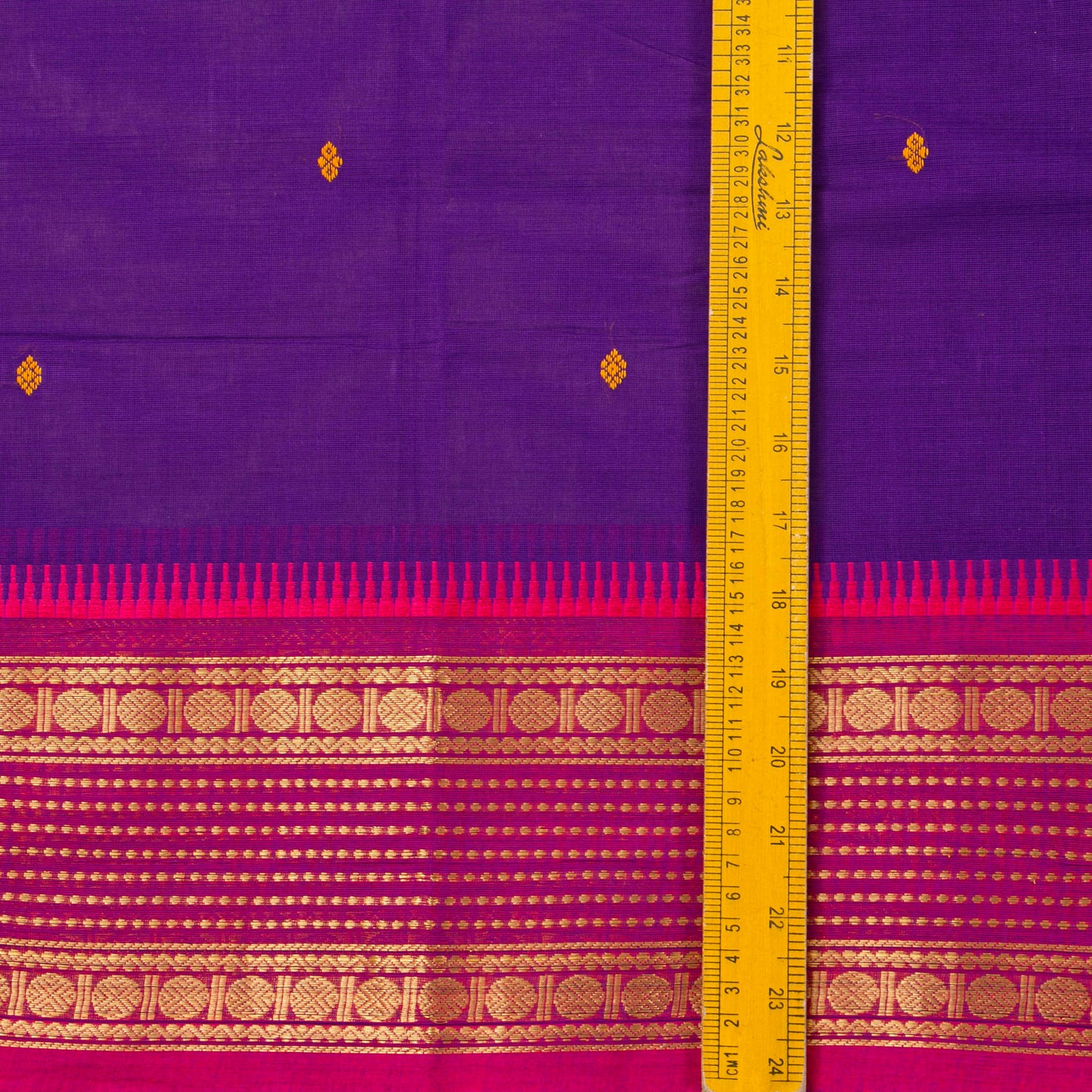 Violet And Pink Kanchi Cotton Saree For Festive Wear PV MM KC 831