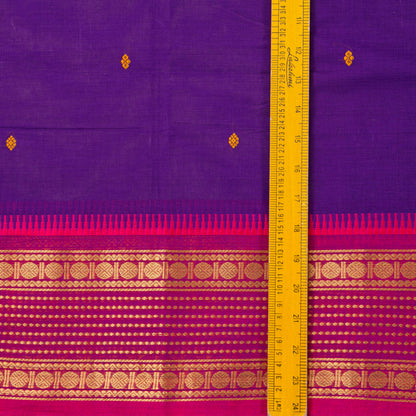 Violet And Pink Kanchi Cotton Saree For Festive Wear PV MM KC 831