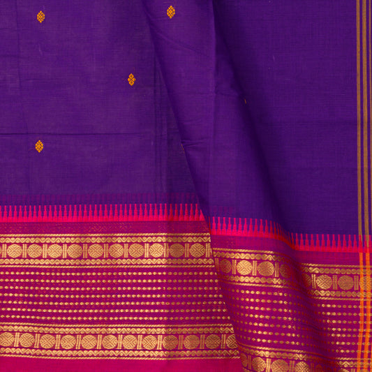 Violet And Pink Kanchi Cotton Saree For Festive Wear PV MM KC 831