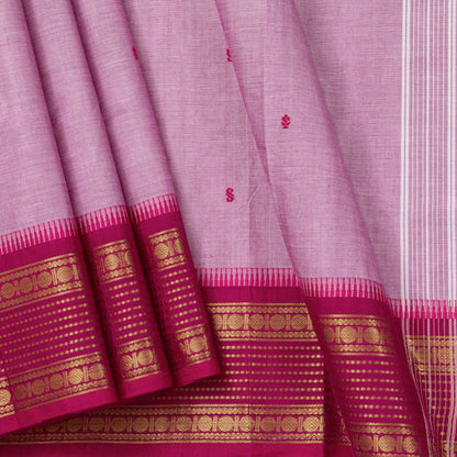 Pastel Pink Kanchi Cotton Saree For Festive Wear PV MM KC 825