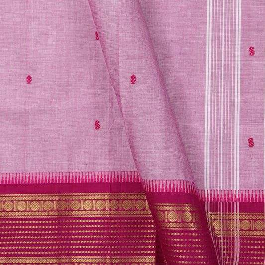 Pastel Pink Kanchi Cotton Saree For Festive Wear PV MM KC 825