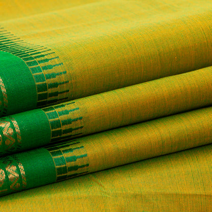 Green Kanchi Cotton Saree For Festive Wear PV MM KC 834
