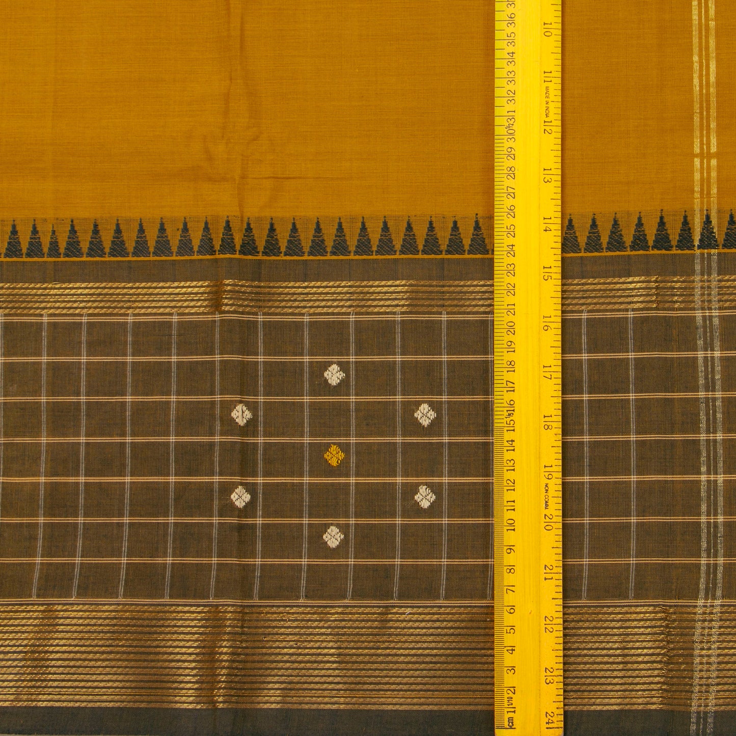 Mustard And Mehandi Green Kanchi Cotton Saree PV MM KC 647