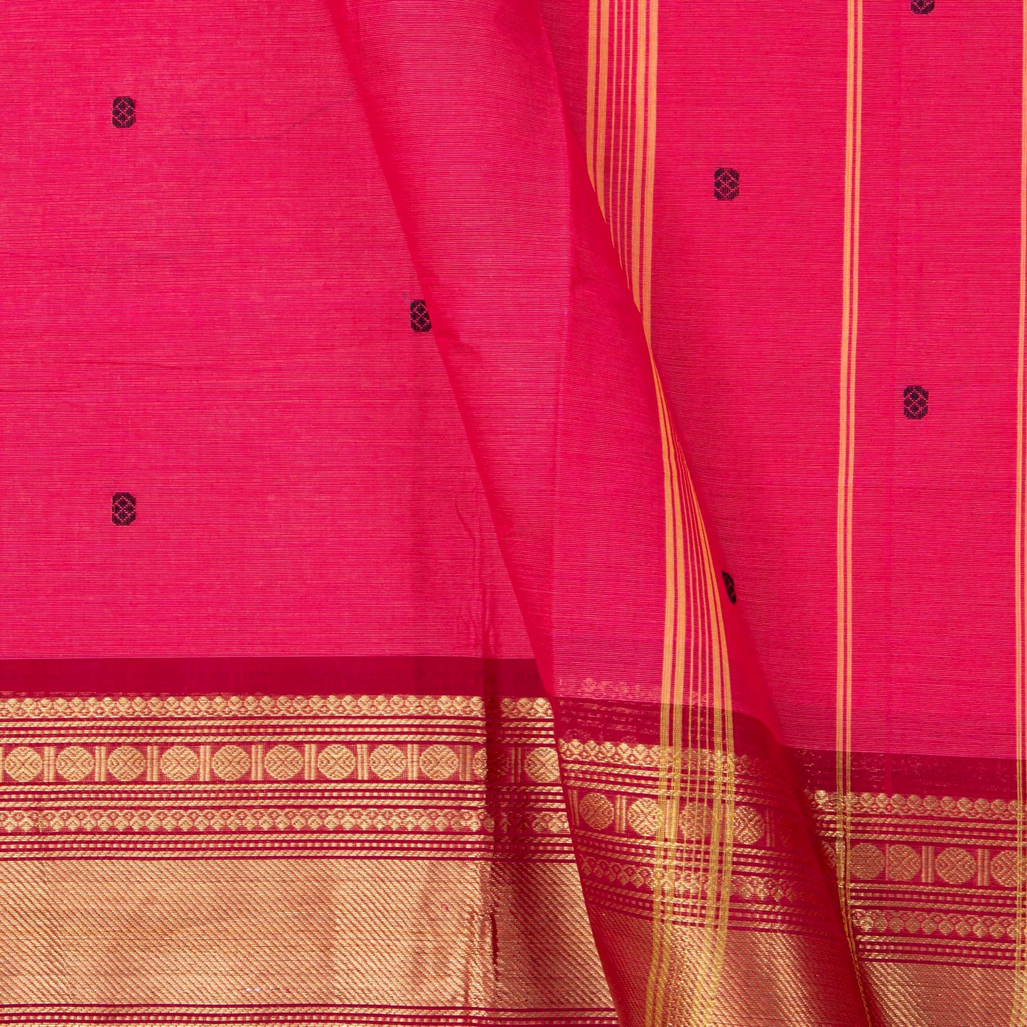 Pink And Maroon Kanchi Cotton Saree For Festive Wear PV MM KC 797