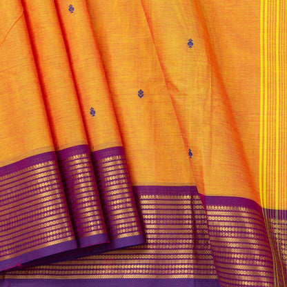 Yellow And Magenta Kanchi Cotton Saree For Festive Wear PV MM KC 772