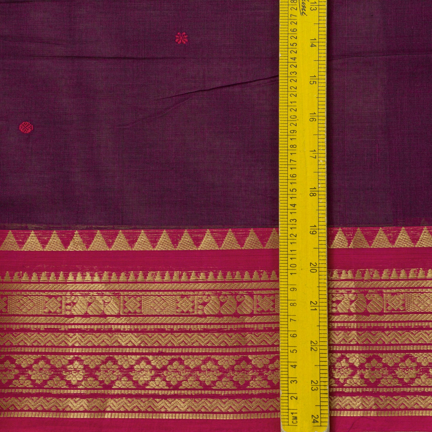 Wine And Pink Kanchi Cotton Saree For Festive Wear PV MM KC 782