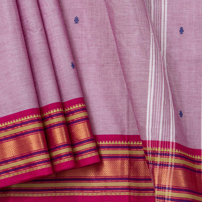 Pink Kanchi Cotton Saree For Festive Wear PV MM KC 771