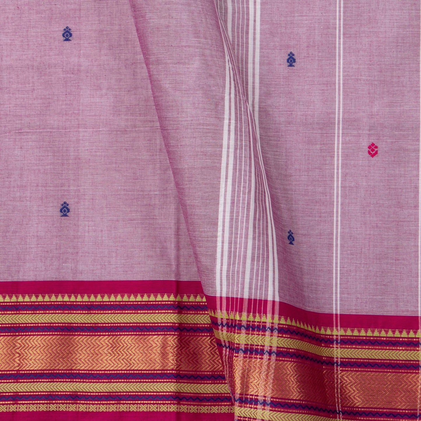 Pink Kanchi Cotton Saree For Festive Wear PV MM KC 771