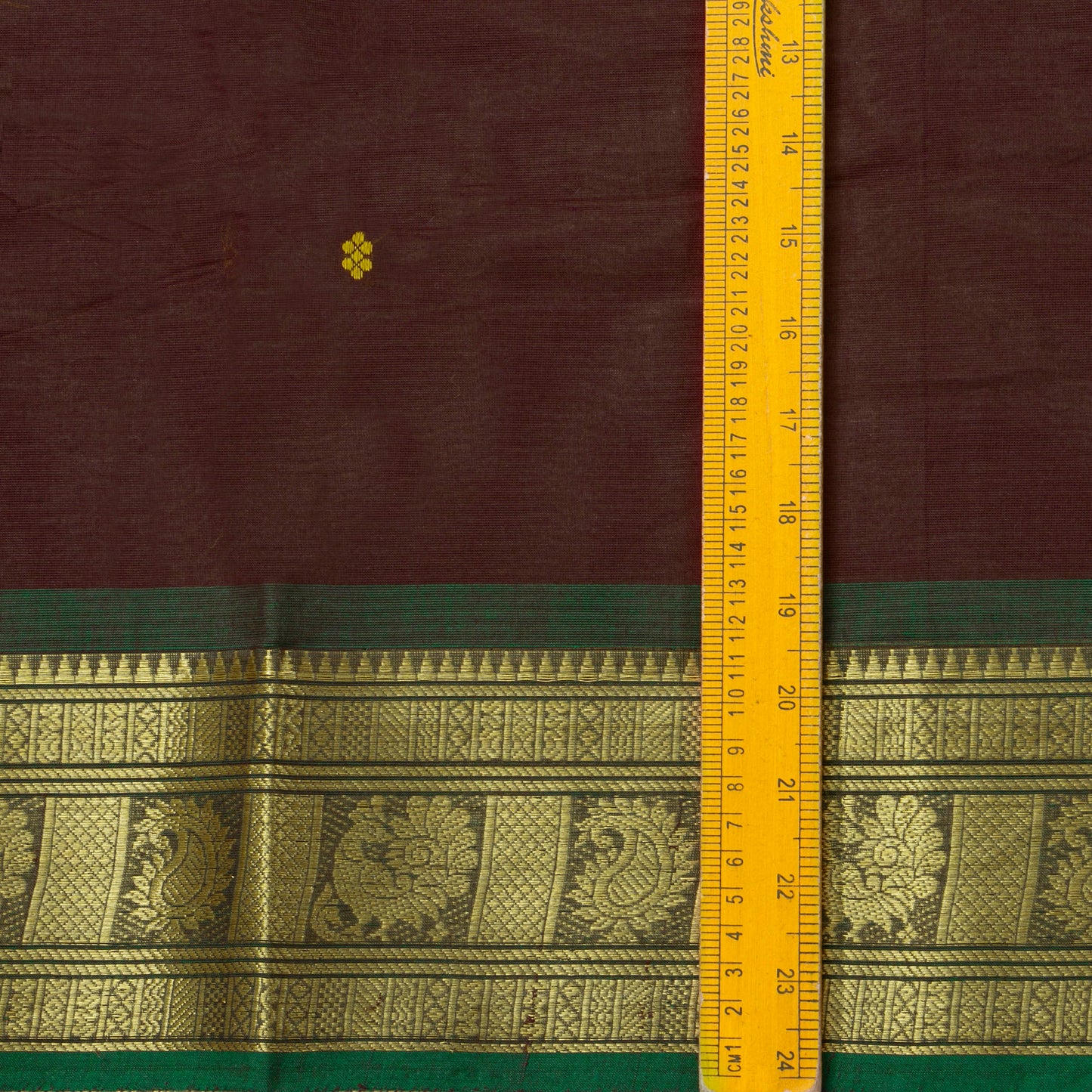 Brown And Green Kanchi Cotton Saree For Festive Wear PV MM KC 769