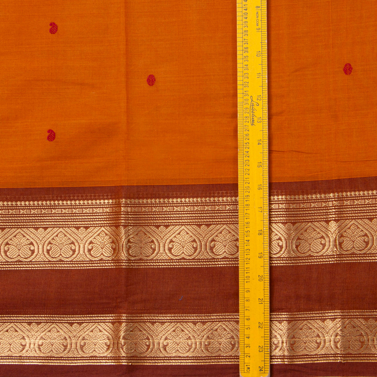 Rust And Brown  Kanchi Cotton Saree For Festive Wear PV MM KC 875