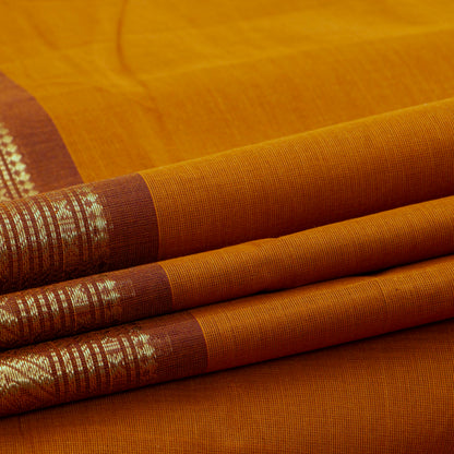 Rust And Brown  Kanchi Cotton Saree For Festive Wear PV MM KC 875