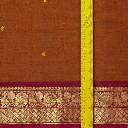 Rust And Maroon Kanchi Cotton Saree For Festive Wear PV MM KC 804