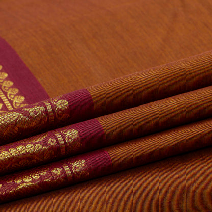 Rust And Maroon Kanchi Cotton Saree For Festive Wear PV MM KC 804