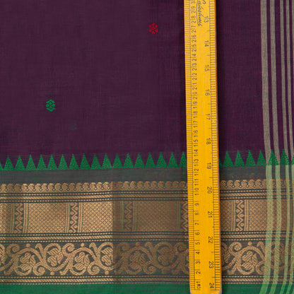 Wine Kanchi Cotton Saree Ganga Jamuna Border For Festive Wear PV MM KC 813