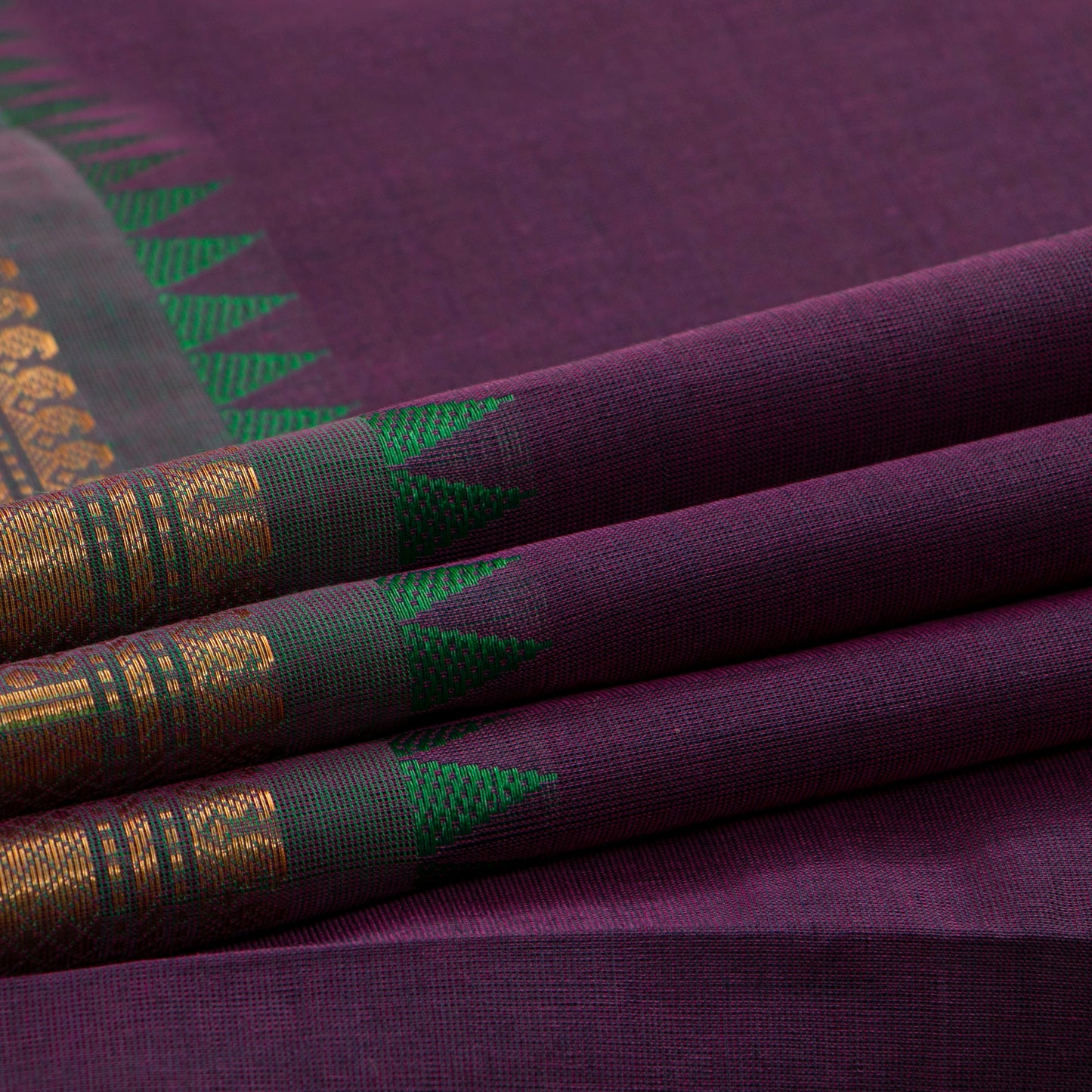 Wine Kanchi Cotton Saree Ganga Jamuna Border For Festive Wear PV MM KC 813