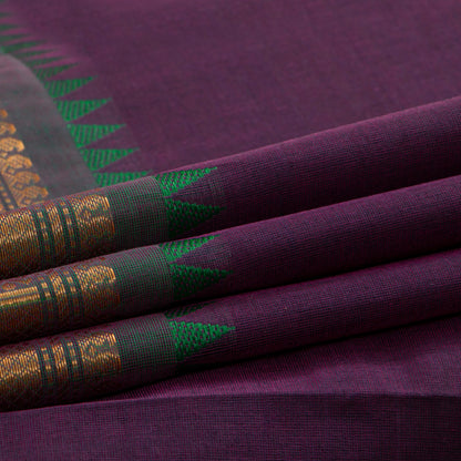 Wine Kanchi Cotton Saree Ganga Jamuna Border For Festive Wear PV MM KC 813