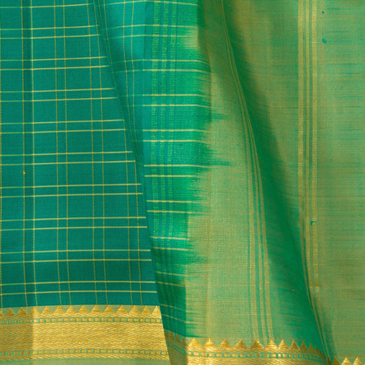 Jade And Yellow Green Kanchipuram Silk Saree Light Weight For Festive Wear PV KNN 284