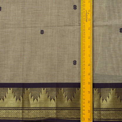 Fawn And Black Kanchi Cotton Saree For Festive Wear PV MM KC 806
