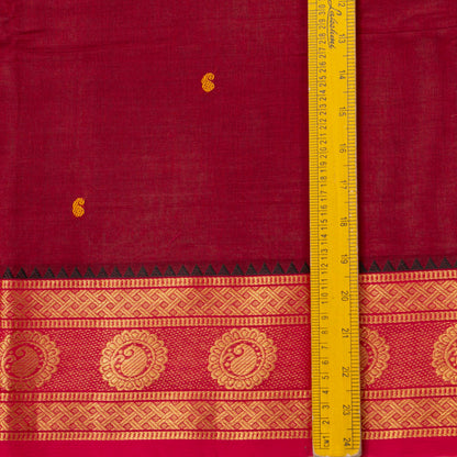 Maroon And Pink Kanchi Cotton Saree For Festive Wear PV MM KC 798