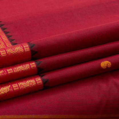 Maroon And Pink Kanchi Cotton Saree For Festive Wear PV MM KC 798