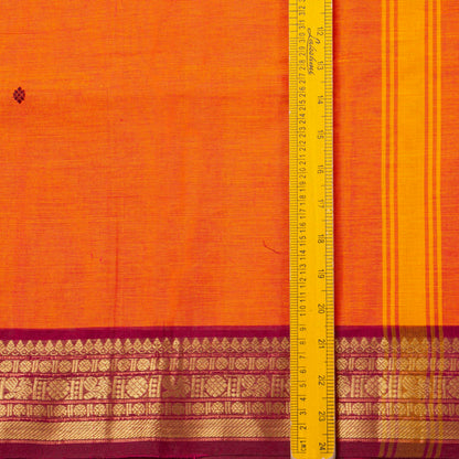 Orange And Magenta Kanchi Cotton Saree For Festive Wear PV MM KC 793