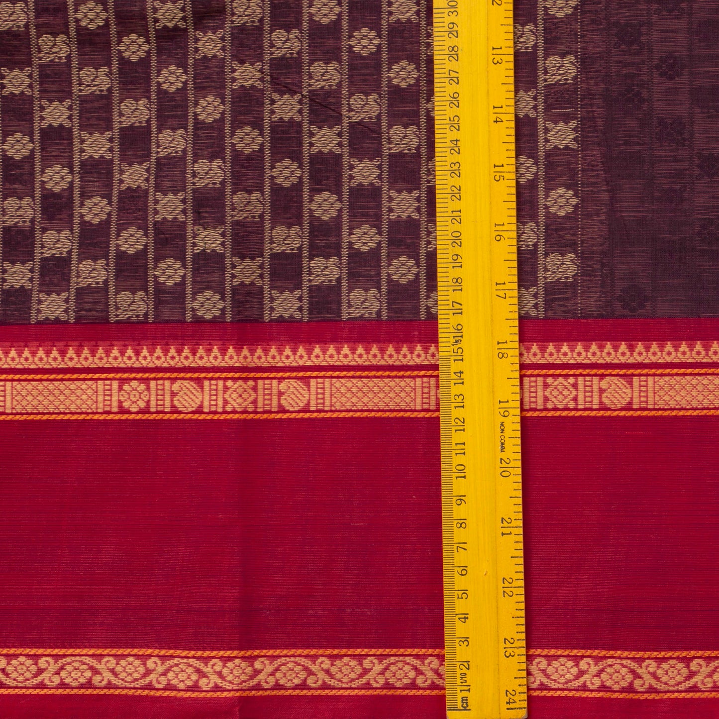 Purple And Red Kanchi Cotton Saree For Office Wear PV MM KC 664