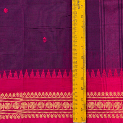 Magenta And Pink Kanchi Cotton Saree For Festive Wear PV MM KC 849