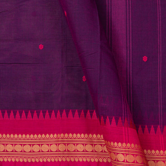 Magenta And Pink Kanchi Cotton Saree For Festive Wear PV MM KC 849
