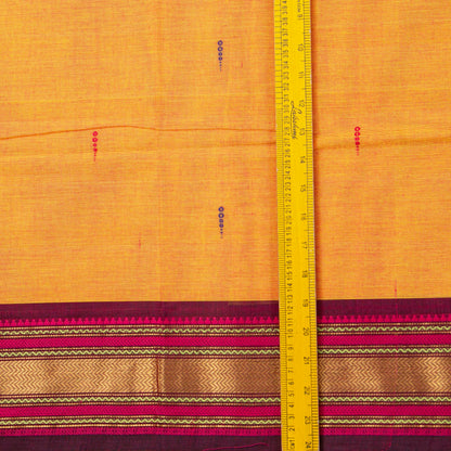 Peach And Magenta Kanchi Cotton Saree For Festive Wear PV MM KC 850
