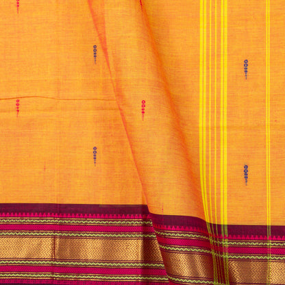 Peach And Magenta Kanchi Cotton Saree For Festive Wear PV MM KC 850