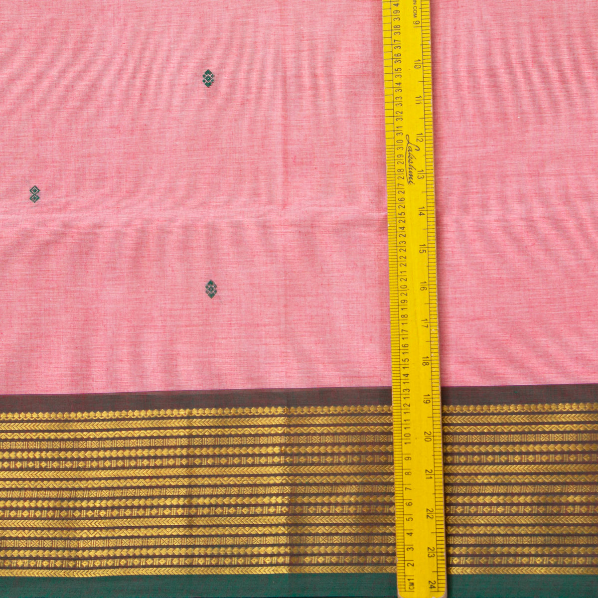 Pink And Green Kanchi Cotton Saree For Festive Wear PV MM KC 841