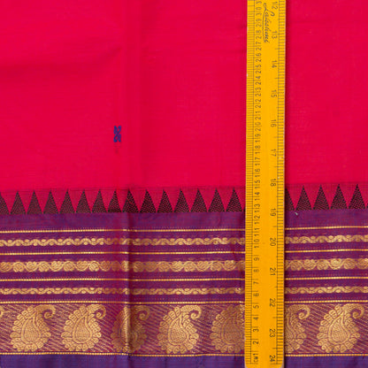 Pink And Purple  Kanchi Cotton Saree For Festive Wear PV MM KC 762