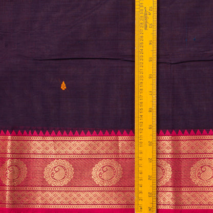 Wine And Pink Kanchi Cotton Saree For Festive Wear PV MM KC 767