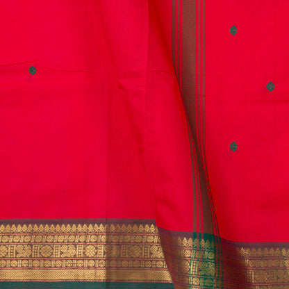 Pink And Green Kanchi Cotton Saree For Festive Wear PV MM KC 835