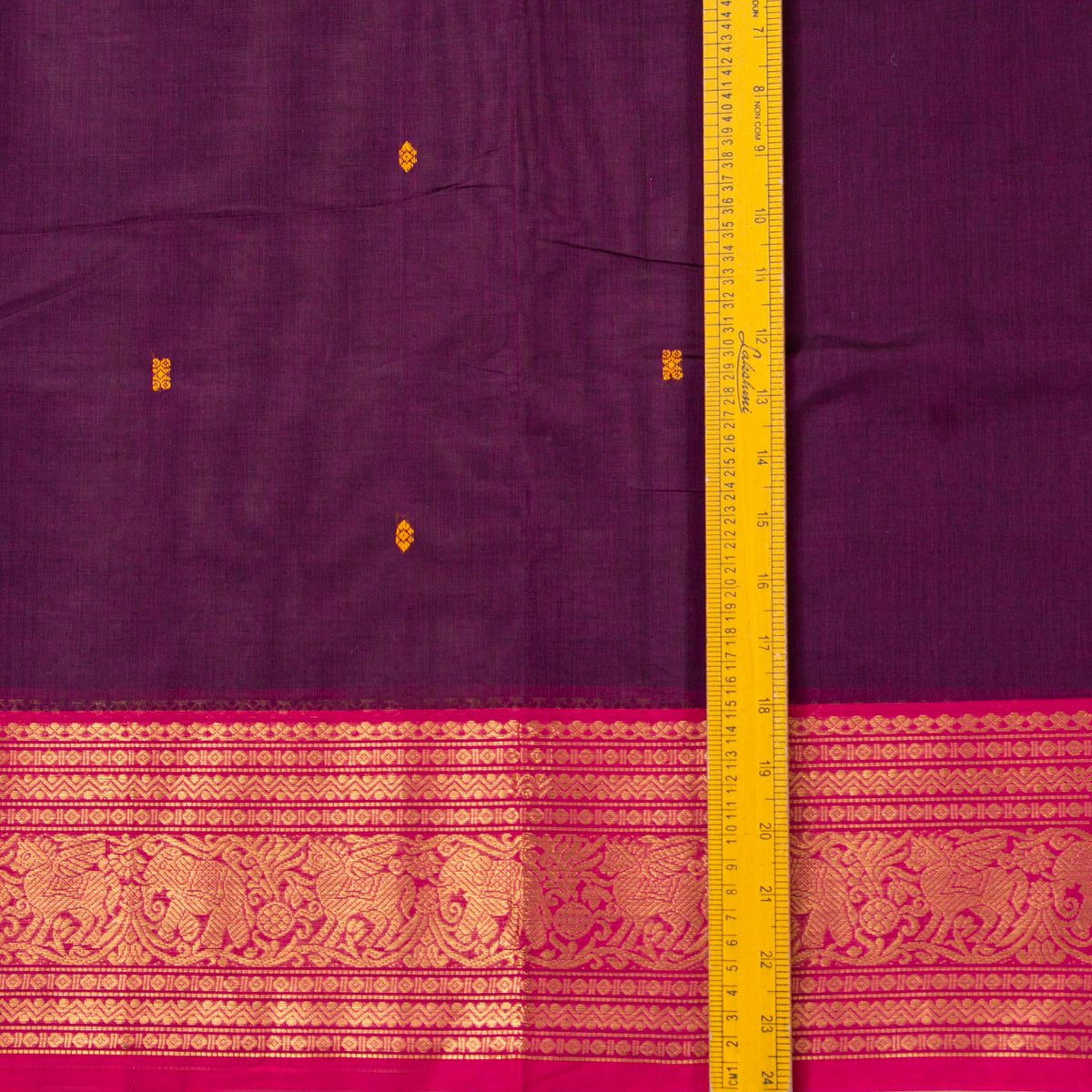 Wine And Pink Kanchi Cotton Saree For Festive Wear PV MM KC 857