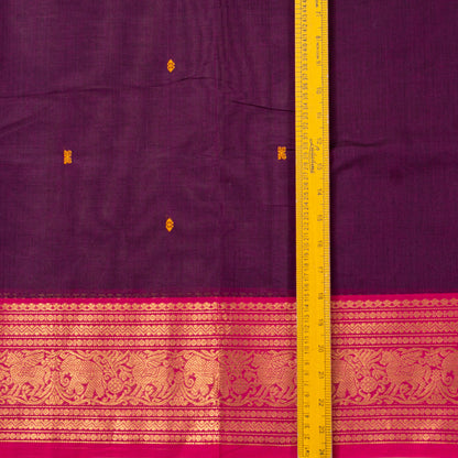 Wine And Pink Kanchi Cotton Saree For Festive Wear PV MM KC 857